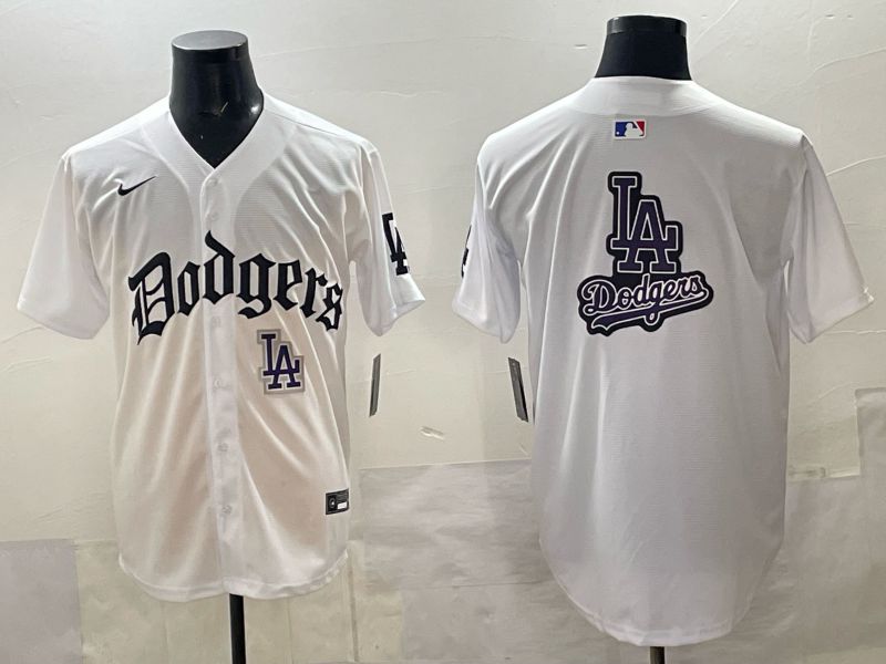 Men 2025 Los Angeles Dodgers Blank White 7th generations Joint Name Nike MLB Jersey style 017